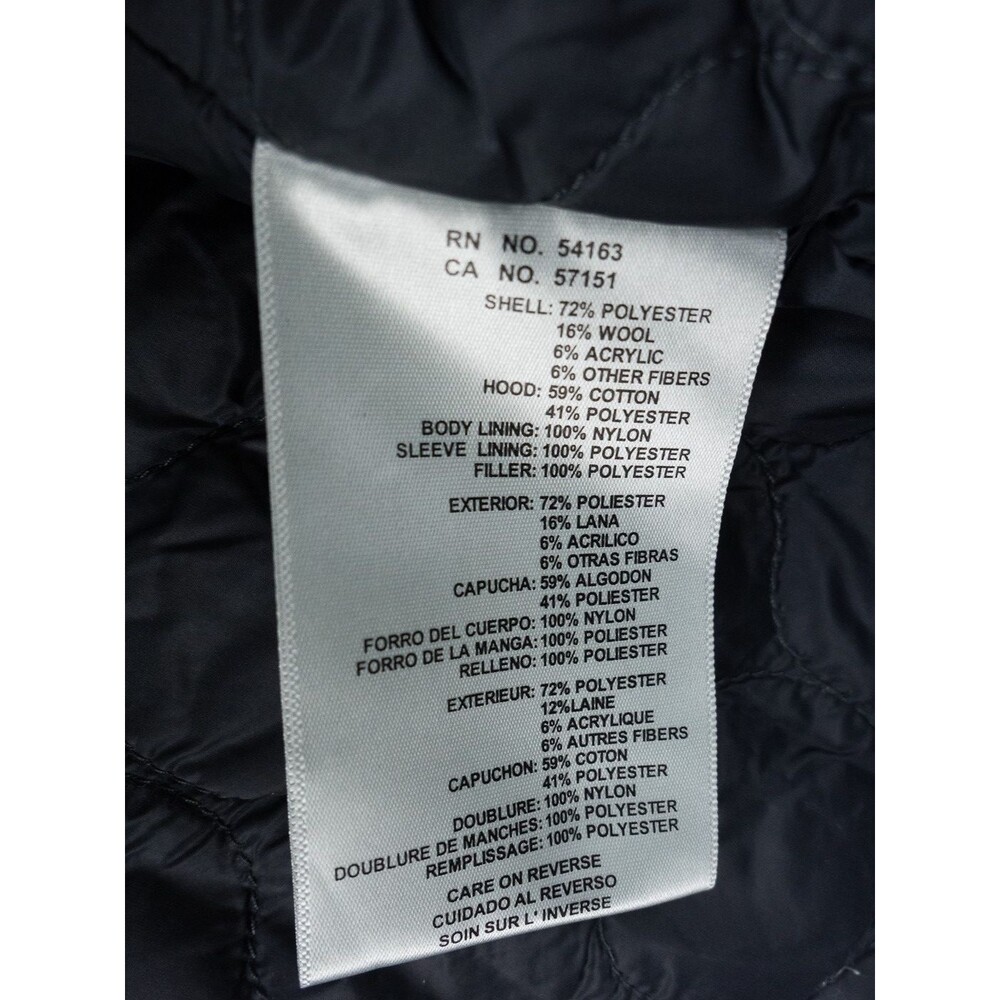 Levis Jacket Mens Large Gray Hooded Zipped Quilt Lined Wool Blend Field Military - Picture 4 of 16